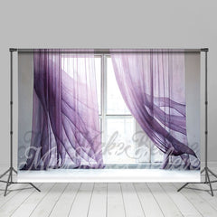 Lofaris Dreamy Purple Yarn Curtain Window Photo Backdrop
