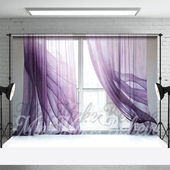 Lofaris Dreamy Purple Yarn Curtain Window Photo Backdrop