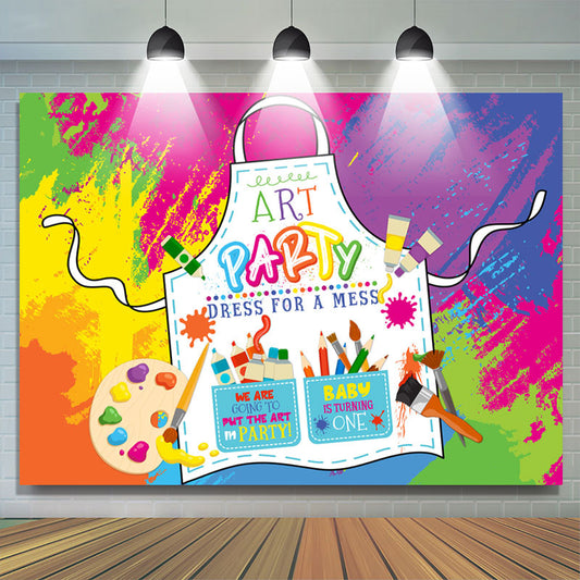 Lofaris Dress For A Mess Art Party 1st Birthday Backdrop