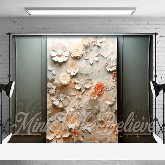 Lofaris Dualtone Muted Flowers Painterly Retro Wall Backdrop