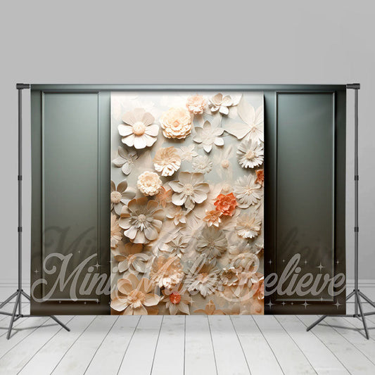 Lofaris Dualtone Muted Flowers Painterly Retro Wall Backdrop