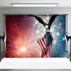 Lofaris Eagle American Flag Bokeh Independence Day Backdrop
