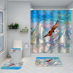 Lofaris Eagle Snowy Mountain Popular Bath Curtain for Bathtub