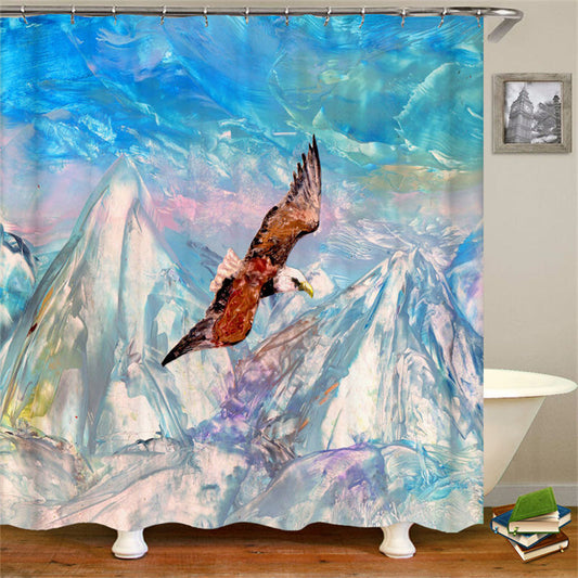 Lofaris Eagle Snowy Mountain Popular Bath Curtain for Bathtub