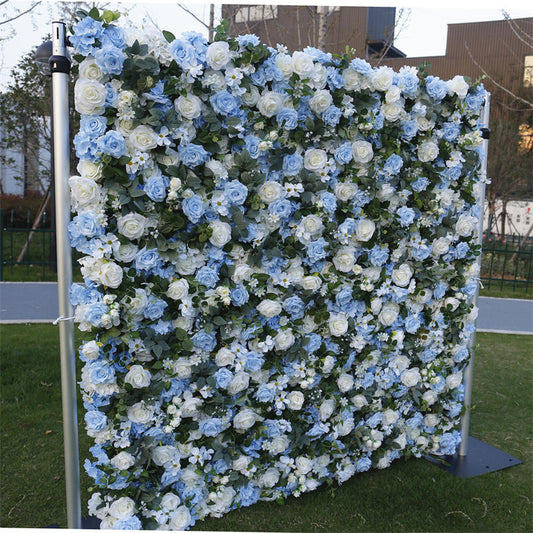Lofaris Elegant Faux Blue Rose Wedding Floral Backdrop Decor