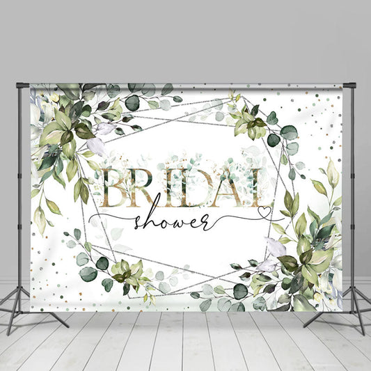 Lofaris Elegant Green Leaves Bridal Shower Dot Backdrop