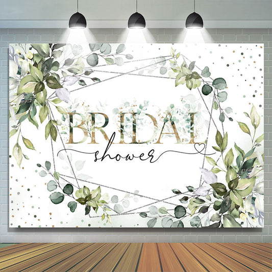Lofaris Elegant Green Leaves Bridal Shower Dot Backdrop