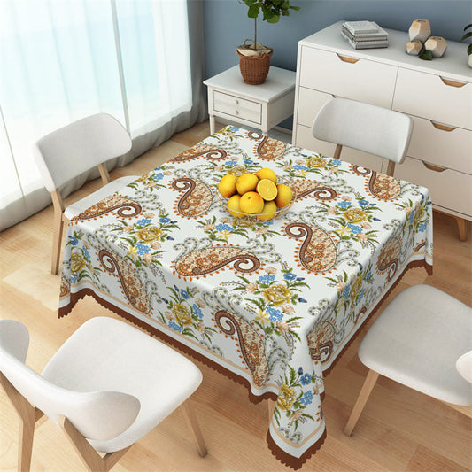 Lofaris Elegant Paisley Patterns Floral Square Tablecloth
