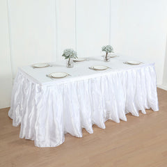 Lofaris Elegant Pleated Satin Table Skirt For Event Decors