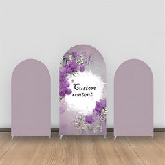 Lofaris Elegant Purple Folral White Leaf Arch Backdrop Kit