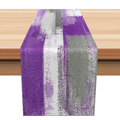 Lofaris Elegant Purple White Grey Mixed Vintage Table Runner