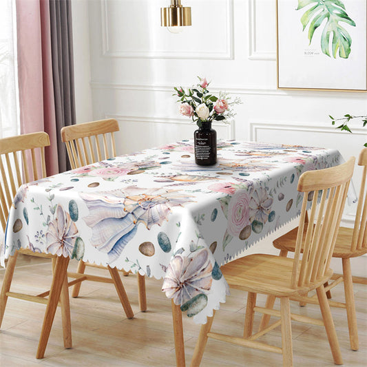 Lofaris Elegant Stylish Whelk Floral Pattern Pink Tablecloth