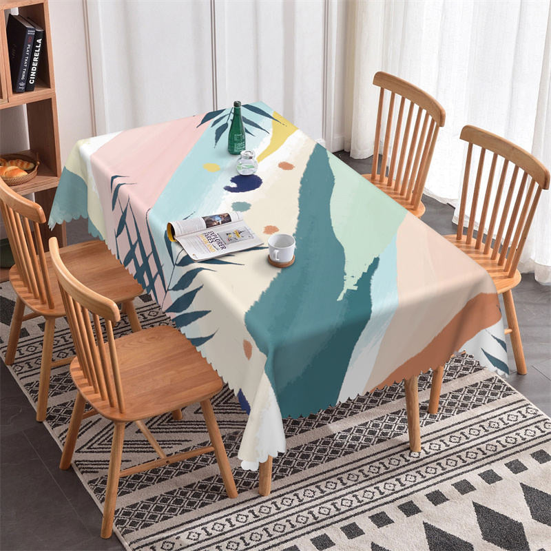 Lofaris Elegant Watercolor Prints Leaf Rectangle Tablecloth