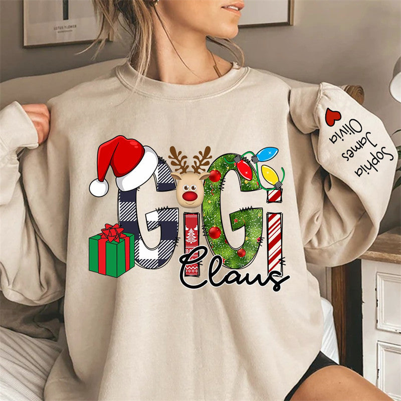 Lofaris Elk Gift Grandma Kids Custom Christmas Sweatshirt