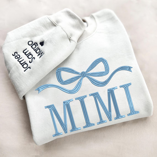 Lofaris Embroidered Custom Name Mimi Nana Mama Sweatshirt