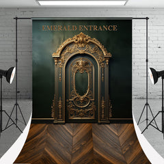 Lofaris Emerald Entrance Elegant Gold Door Sweep Backdrop