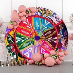 Lofaris Ethiopian Floral Pattern Baskets Circle Backdrop