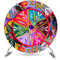 Lofaris Ethiopian Floral Pattern Baskets Circle Backdrop