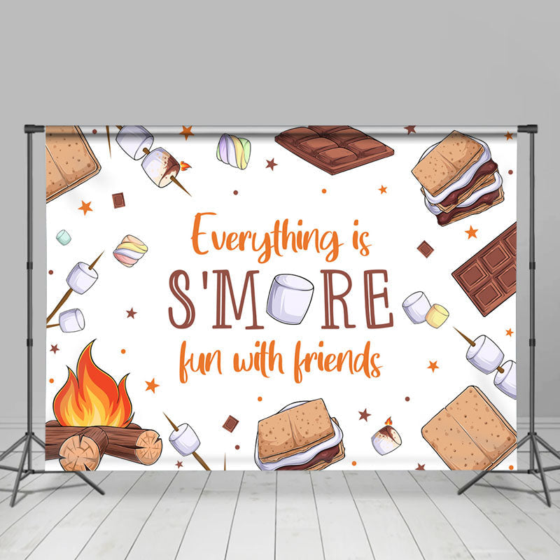 Everything Is Smore Fun With Friends Party Backdrop - Lofaris