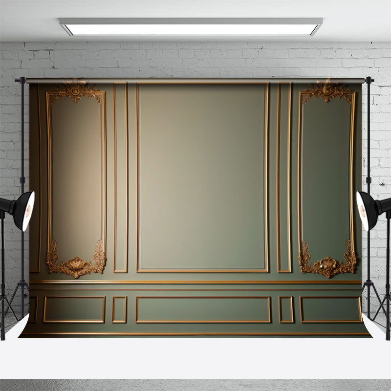 Back Drop Digi Line Lofaris Exquisite Dark Green Gypsum Line Retro Wall Backdrop