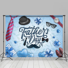 Lofaris Faded Blue Gifts Heart Tie Fathers Day Backdrop