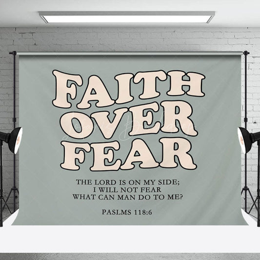 Lofaris Faith Over Fear Bible Verses Positive Slogan Backdrop