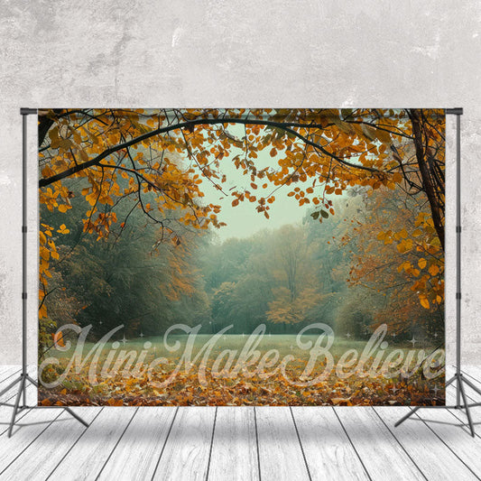 Lofaris Fallen Leaves Trees Grass Autumn Backdrop For Photo