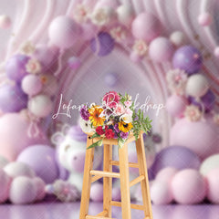 Lofaris Fantasy Pink Purple Floral Unicorn Photo Backdrop