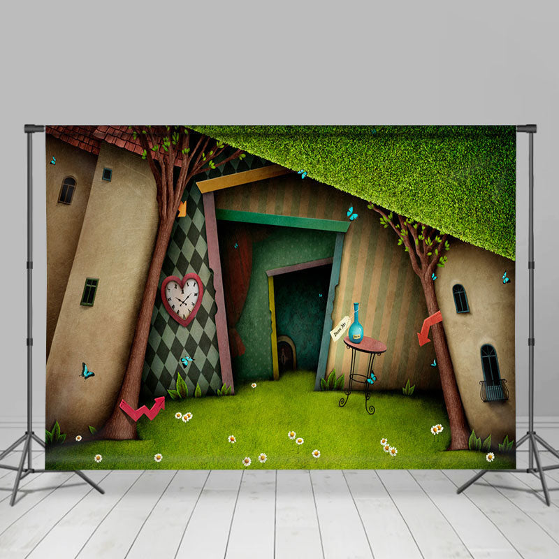 Fantasy Wonderland Magic House Door Party Backdrop Lofaris