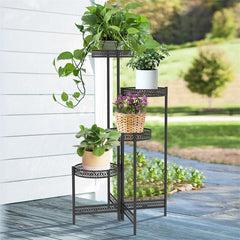 Lofaris Fashion Style Black Metal Plant Stand For Decoration