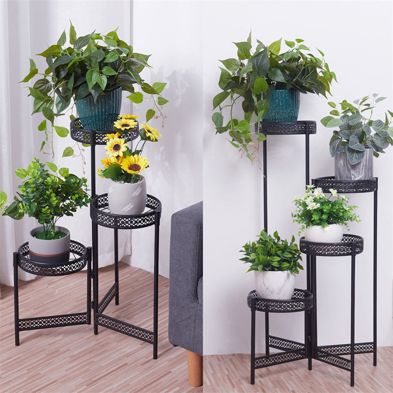 Fashion Style Black Metal Plant Stand For Decoration Lofaris