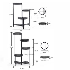 Lofaris Fashion Style Black Metal Plant Stand For Decoration