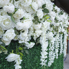 Lofaris Faux White Flower Wall Greenery Panels Wedding Decor
