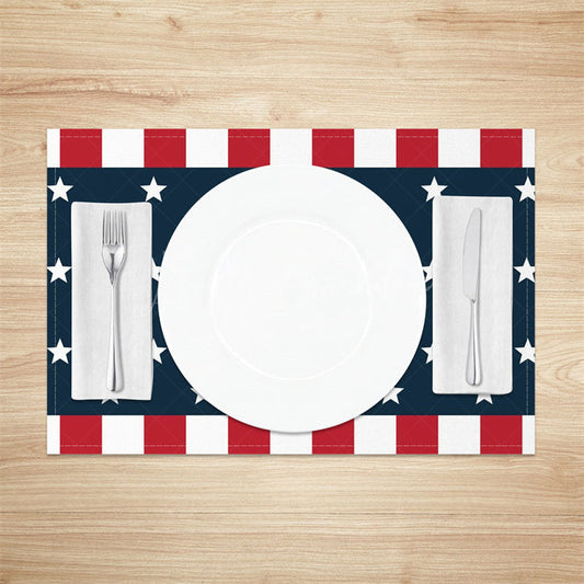 Lofaris Flag Stripe Star Independence Day Set Of 4 Placemats