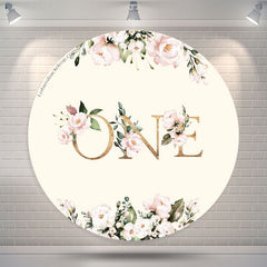 Lofaris Floral 1st Birthday Party Round Backdrop Cover