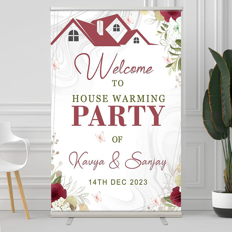 Lofaris Floral Abstract Milk Line Housewarming Welcome Sign