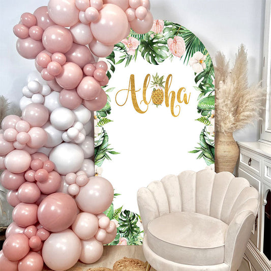 Lofaris Floral Aloha Summer Party Double Sided Arch Backdrop