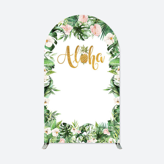 Lofaris Floral Aloha Summer Party Double Sided Arch Backdrop