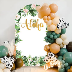 Lofaris Floral Aloha Summer Party Double Sided Arch Backdrop