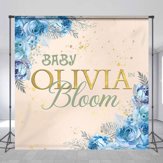 Lofaris Floral Baby Bloom Custom Name Gender Reveal Backdrop