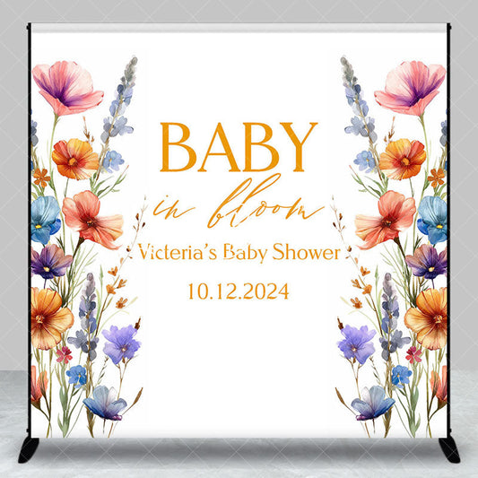 Lofaris Floral Baby In Bloom Custom Gender Reveal Backdrop