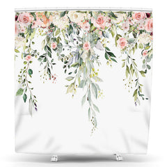 Lofaris Floral Boho Leaves Elegant Bathtub Shower Curtain