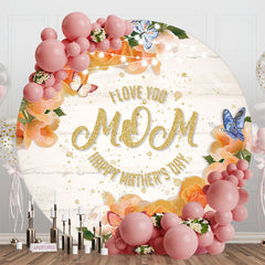 Lofaris Floral Butterfly Wood Round Mothers Day Backdrop