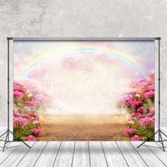 Lofaris Floral Colorful Rainbow Cloud Spring Photo Backdrop