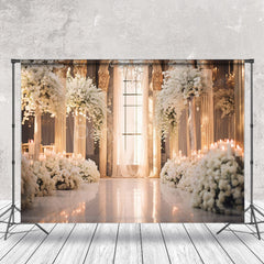 Lofaris Floral Decorated Church Interior Wedding Backdrop