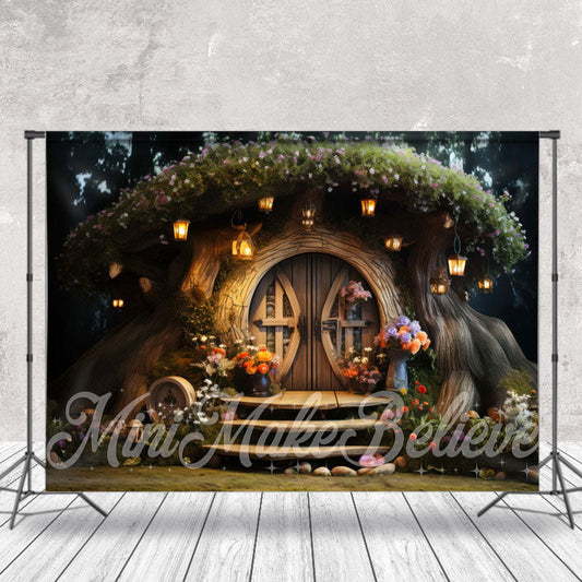 Lofaris Floral Enchant House Birthday Cake Smash Backdrop