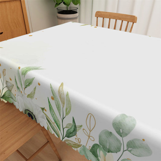 Lofaris Floral Green Leaves Pattern Rectangle Tablecloth