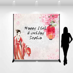 Lofaris Floral Hanfu Lanterns Custom 16th Birthday Backdrop