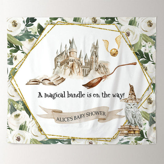 Lofaris Floral Harry Potter Theme Custom Baby Shower Backdrop