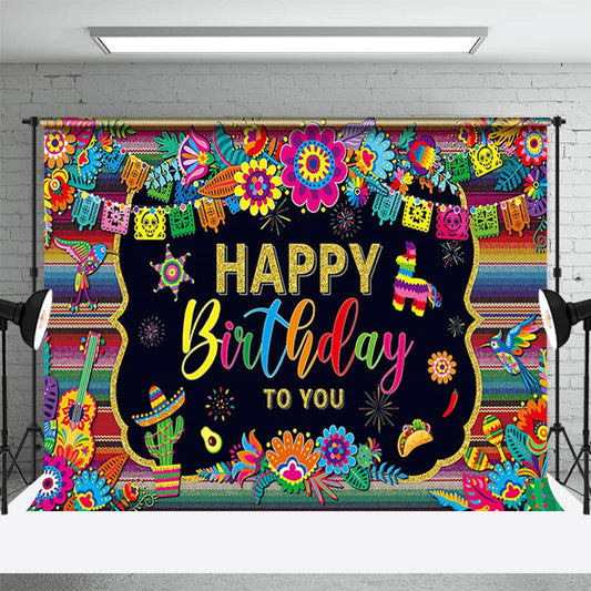 Lofaris Floral Mexican Fiesta Festival Theme Backdrop